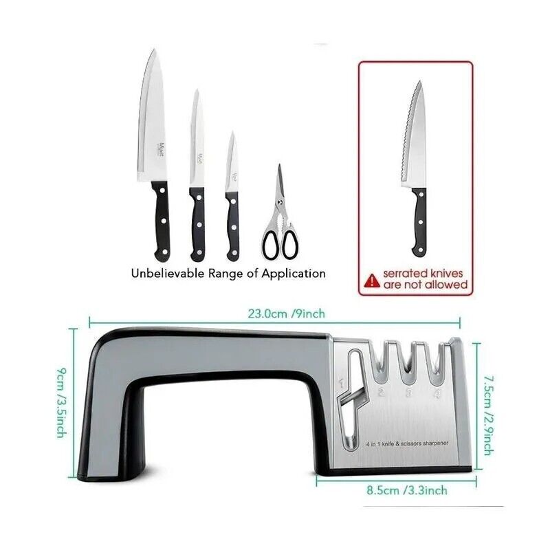 KNIFE Sharpener PROFESSIONAL System Scissors Tool Heavy Duty Diamond Tungsten