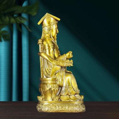 10.3" Brass Lu Dongbin Statue Chinese Eight Immortals Daoism Deity Sage Decor