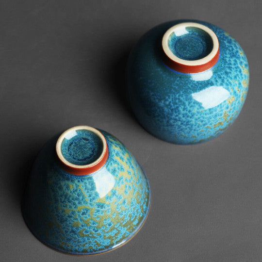 Novelty Ceramic Tea Cup Blue Ceramic Kung Fu Tea Cup