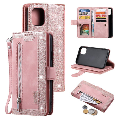 Zipper Leather Wallet Case For iPhone 17 Pro Max /16/15 Flip Cover