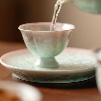 90ml Ceramic Crystal Glaze High Foot Cup Tea-tasting Fragrance Cup Master Cup