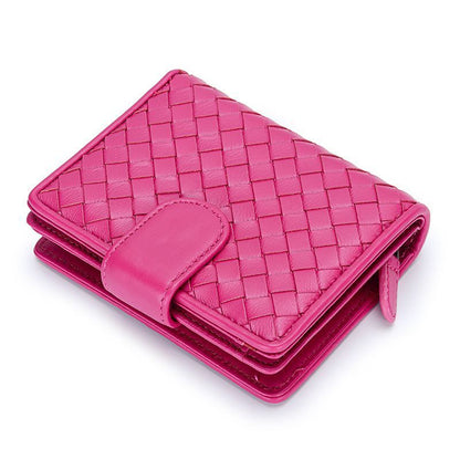Wallet Short 100% Sheepskin Leather Coin Change Zipper Storage Bag Money Clip