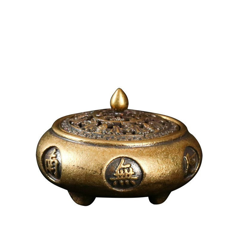 1PC Brass Amitabha Buddha Incense Burner Incense Insertion Small Bronze Ware