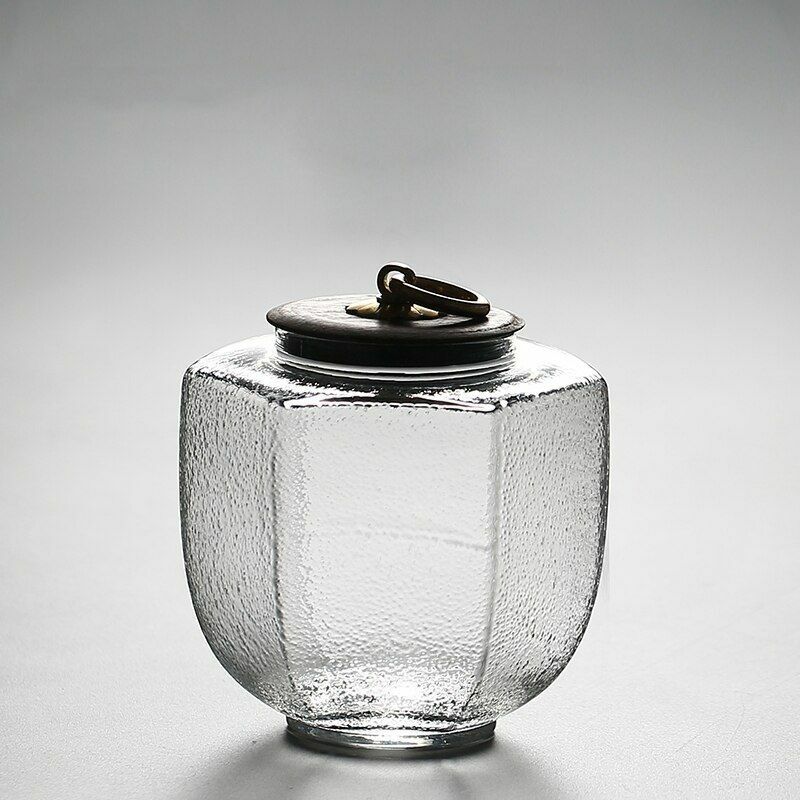 9.5Cm Hammer Glass Tea Canisters Storage Chest Kung Fu Tea Caddy Home Decoration