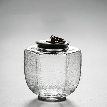 9.5Cm Hammer Glass Tea Canisters Storage Chest Kung Fu Tea Caddy Home Decoration