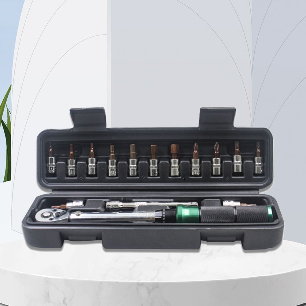 15pcs Drive Click Torque Wrench 1/4inch Bicycle Wrench Maintenance Kit 2-24nm