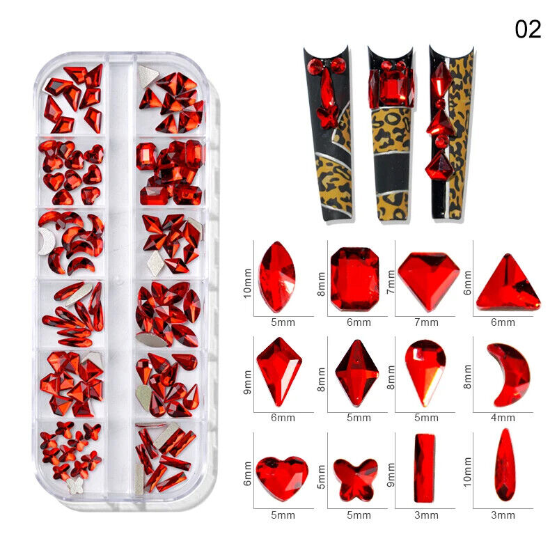 Nail Charms 30Pcs Boxed Luxury Shiny Planet Alloy 3D Art Rhinestones Bling Decor