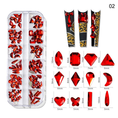 Nail Charms 30Pcs Boxed Luxury Shiny Planet Alloy 3D Art Rhinestones Bling Decor