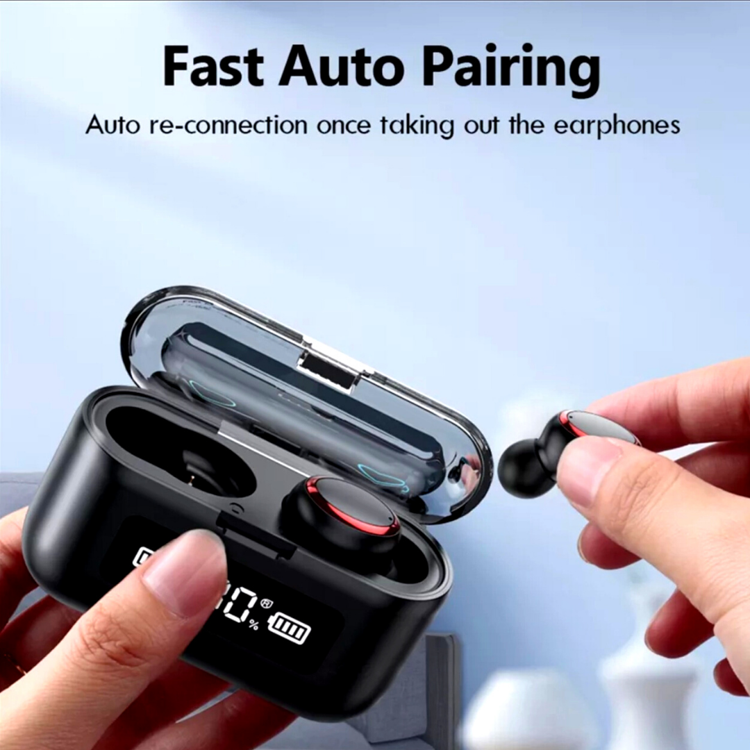 TWS Wireless Earbuds Bluetooth 5.0 Waterproof Headset Headphones With Power Bank