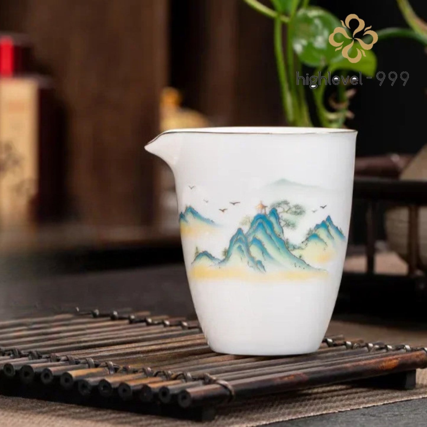 Handmade Painted Ceramics Fairness Cup 200ml 6.8oz Chinese Kung Fu Tea Set