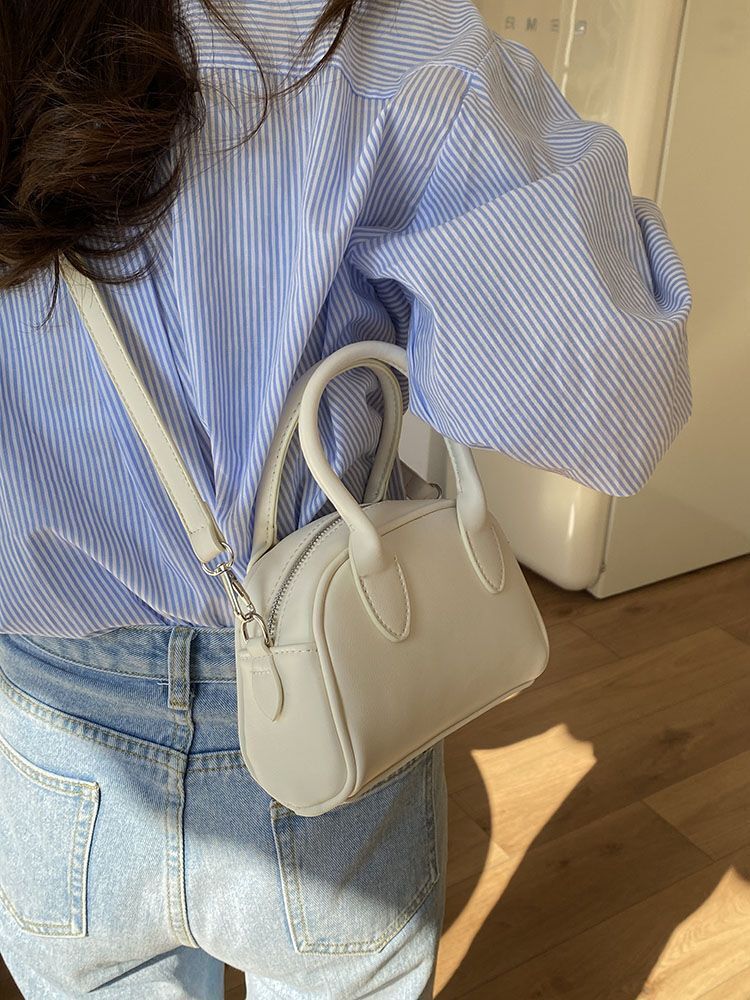 Pink Synthetic Tote Bag Cute Versatile One-shoulder Crossbody Bag Small Handbag