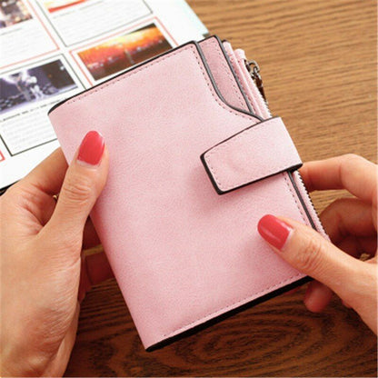 Ladies Billfold Female Purse Cash Clip Leather Multi-card Clamps Women's Wallet