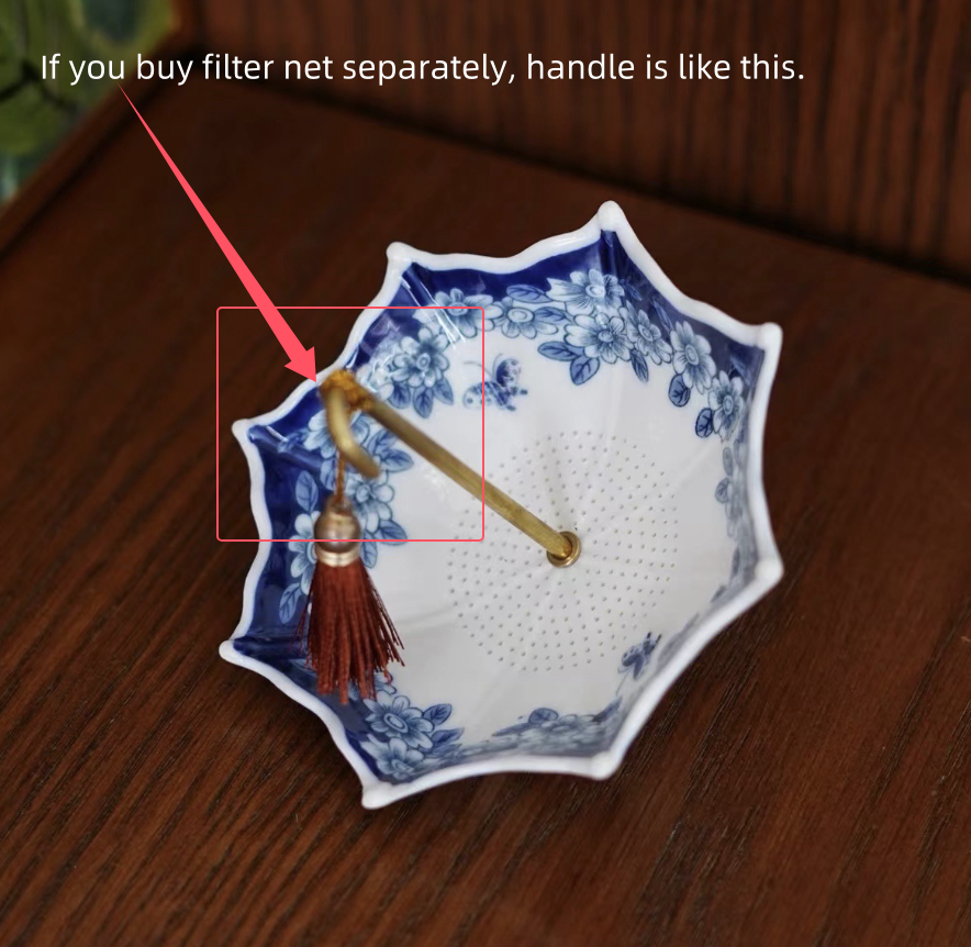 Artful Umbrella Design Filter Net Tea Strainer Ceramic Creative Tea Accessories