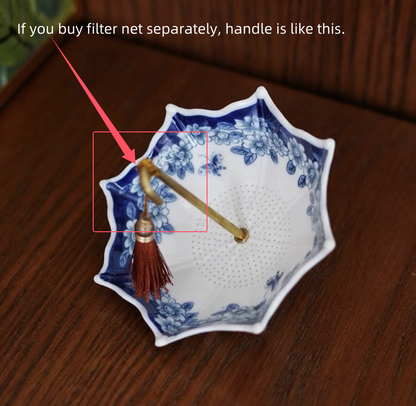 Artful Umbrella Design Filter Net Tea Strainer Ceramic Creative Tea Accessories