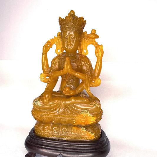 Antique Avalokiteshvara Gilded Statue Qing Dynasty Bodhisattva Guanyin Statue