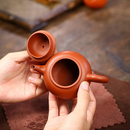 5oz Shuiping Pot Marked Traditional One Infuser Hole Yixing Zisha Zhu Clay Pot