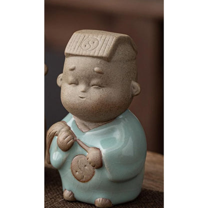 Ceramic Handmade Monk Tea Pet Ornament 10.2cm 4in Tea Play Tea Ceremony