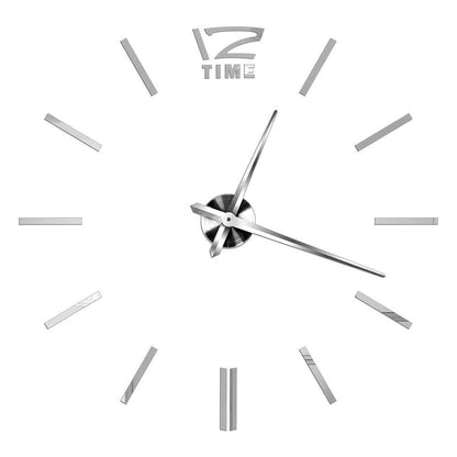 DIY Wall Clocks Acrylic Mirror Large 3D Frameless Home Living Room Decor 37-47In