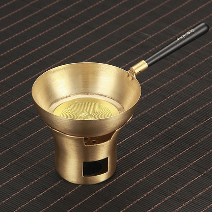 Copper Filter Net With Handle Chinese Tea Accessories Tea Strainer With Holder