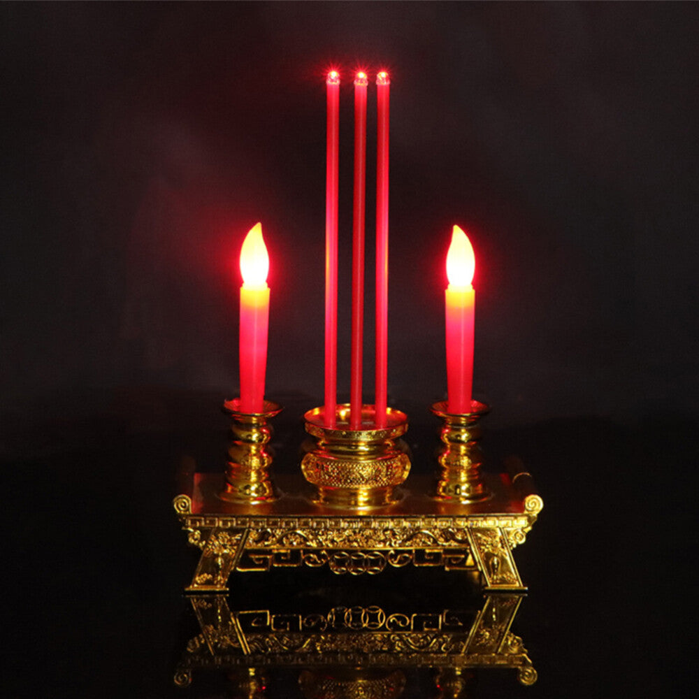 LED Plastic Incense Burner Taper Candlesticks Chinese Tealight
