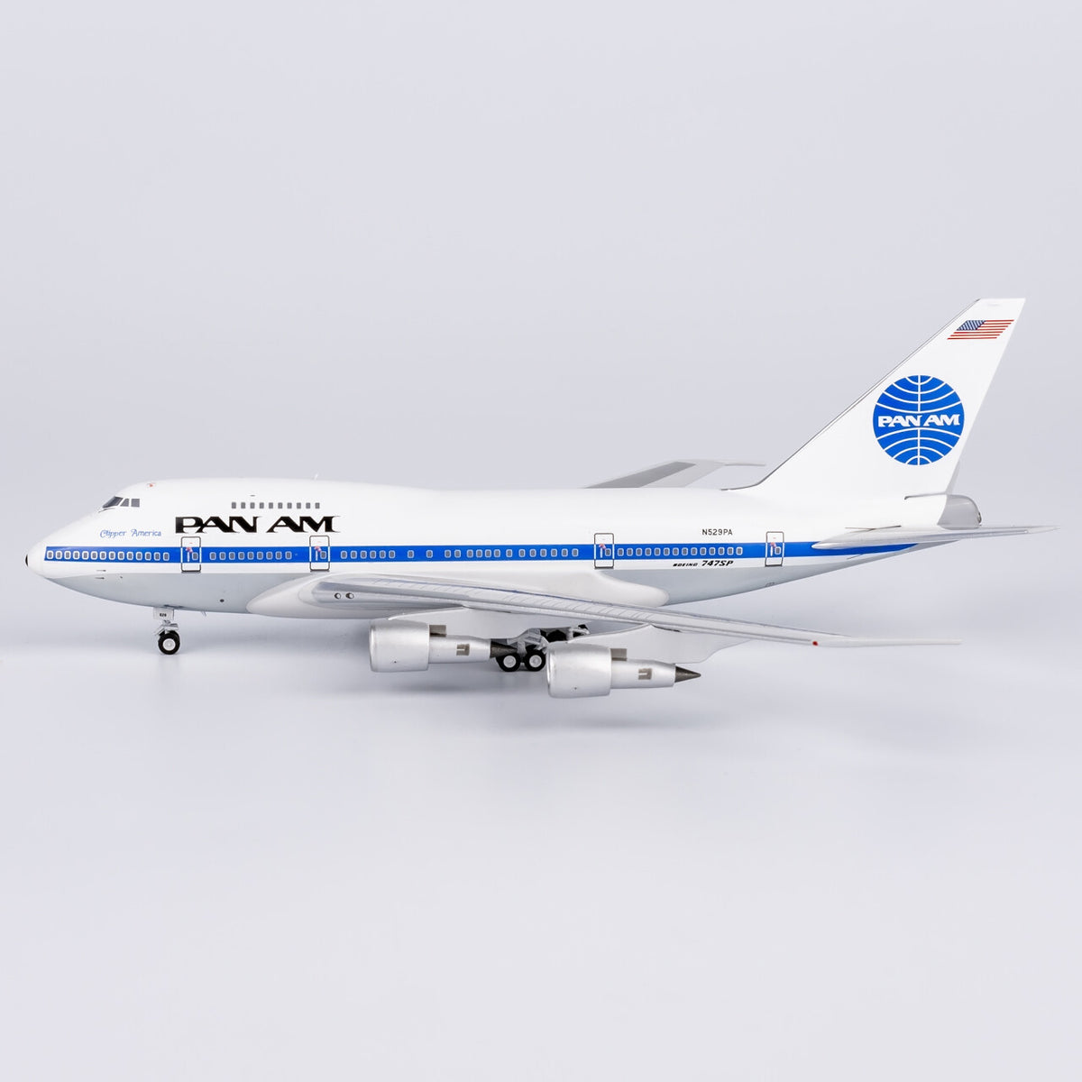 1:400 NGmodels Pan Am Boeing 747SP Passenger Airplane Diecast Model