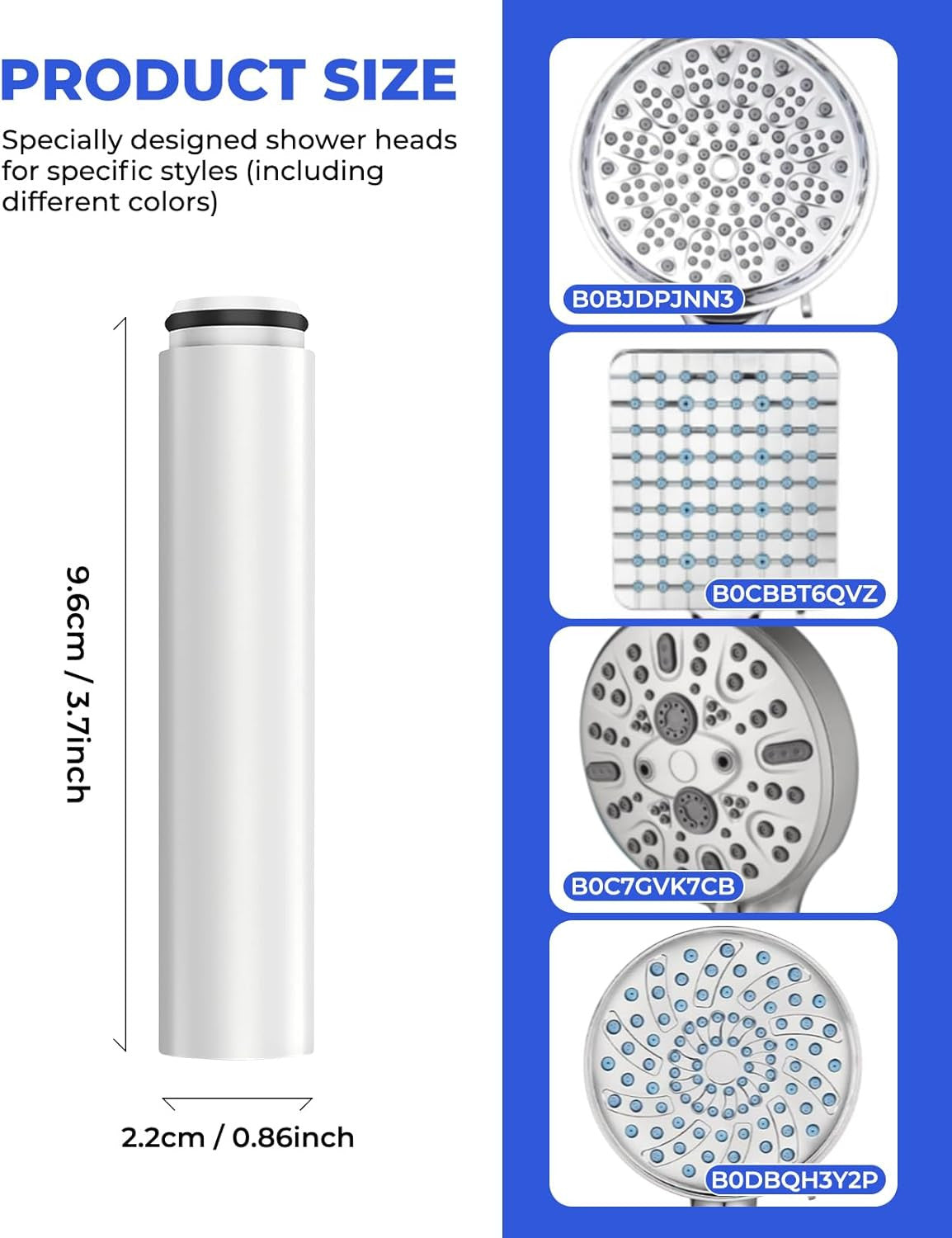 4 Pack Shower Head Filter Replacement Compatible with Cobbe Handheld Shower Head
