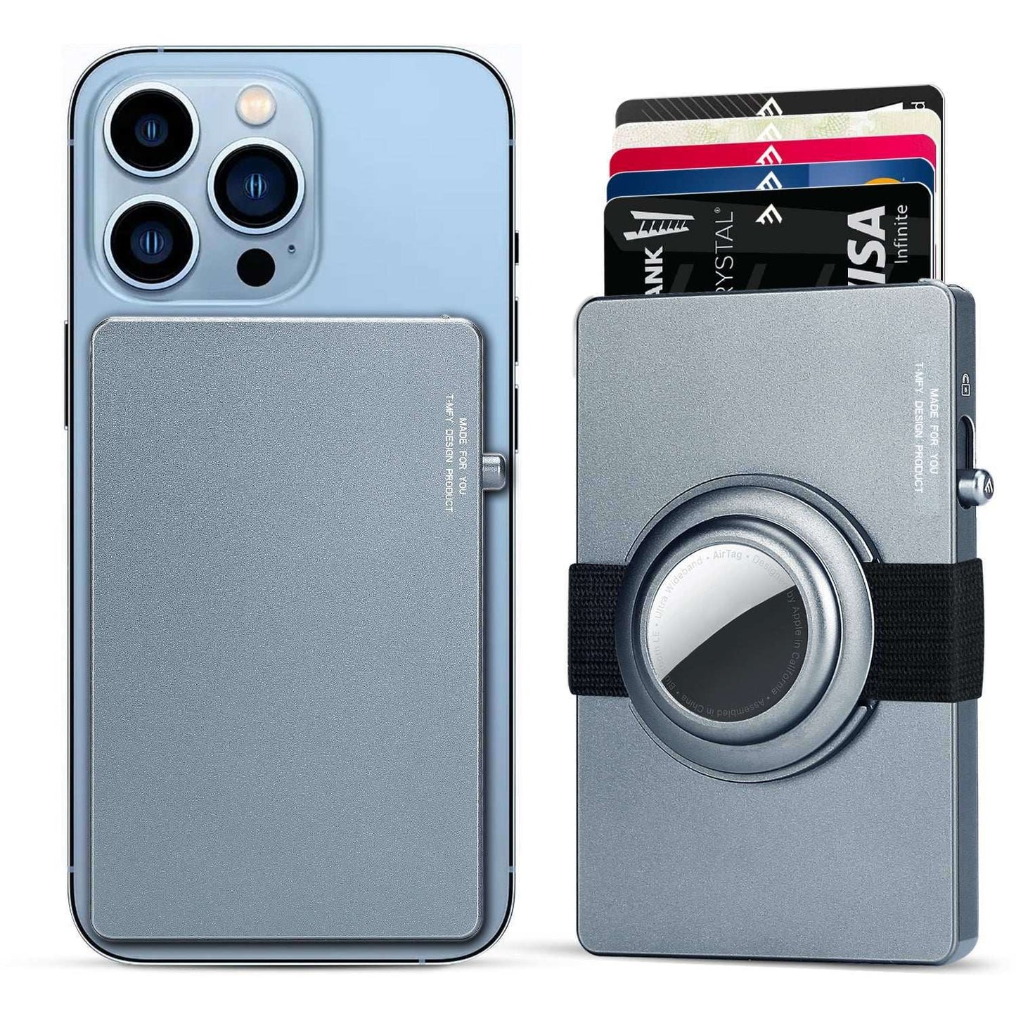 TOYFID Pop Up RFID Slim Wallet with AirTag Holder