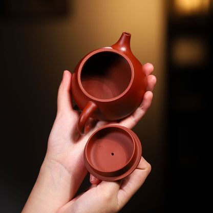 Dahongpao Clay Tea Pot Handmade Carved Yixing Zisha Master Pot 9 Infuser Holes