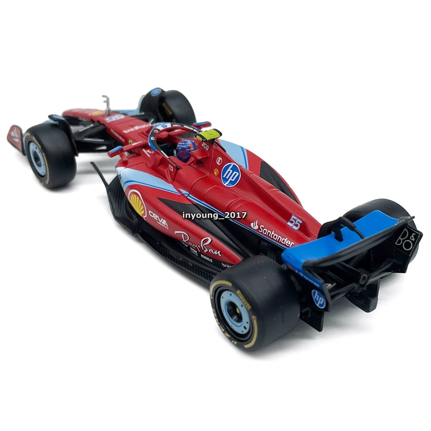 1/43 2024 Ferrari SF-24 Model Toy Car Metal Diecast Toy Vehicle Carlos Sainz 55