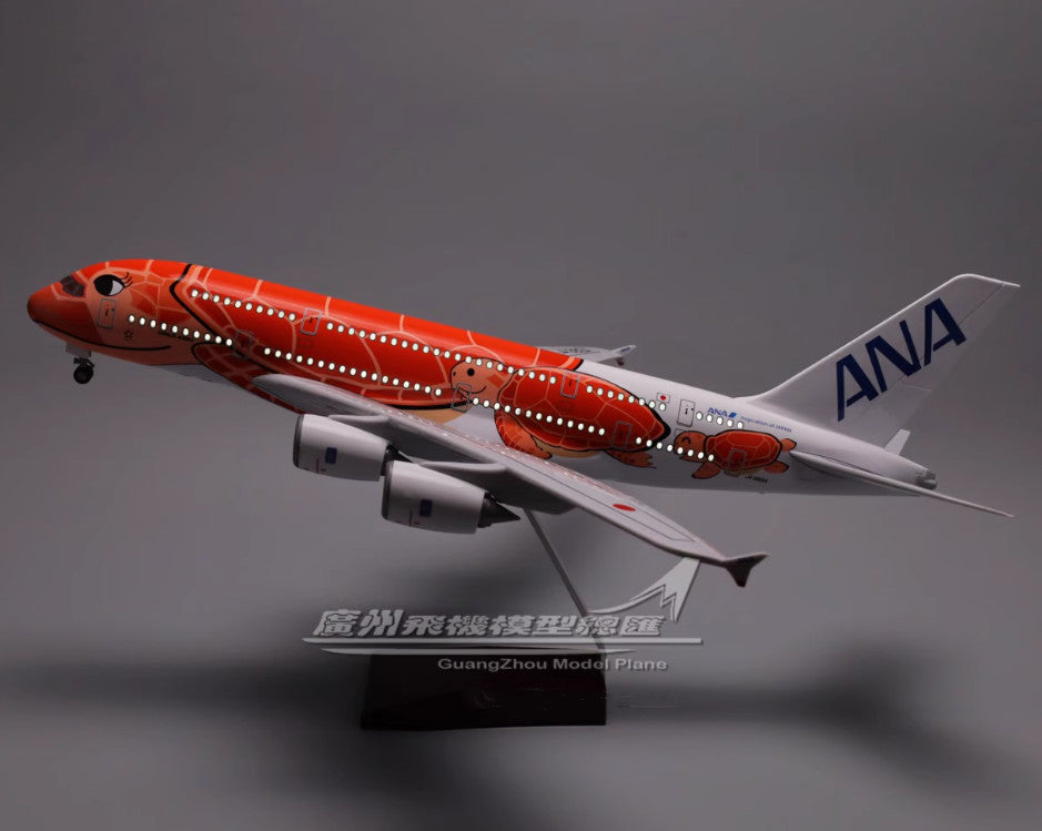 1:160 46CM ANA AIRBUS A380 Airplane Led Sound-controlled Light Resin Plane Model