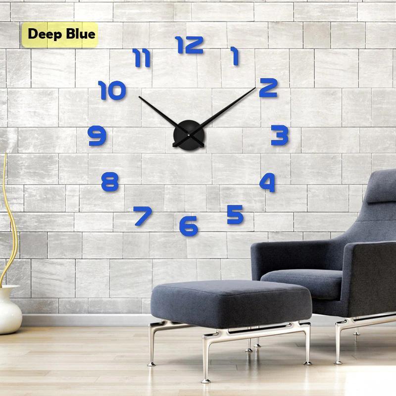 Large 3d Wall Clock Diy Home Creative Decoration Big Numbers Multi Color 37/47in