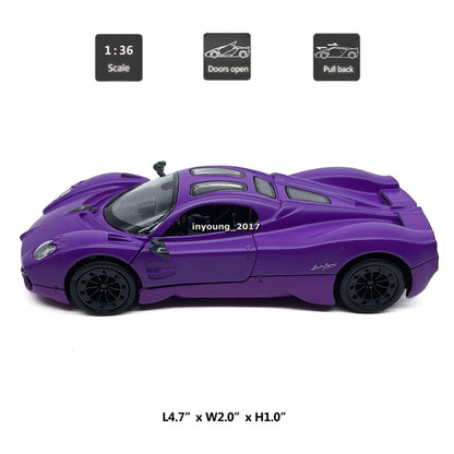 1/36 Pagani Utopia Model Car Diecast Toy Cars Toys for Boys Kids Gifts Purple