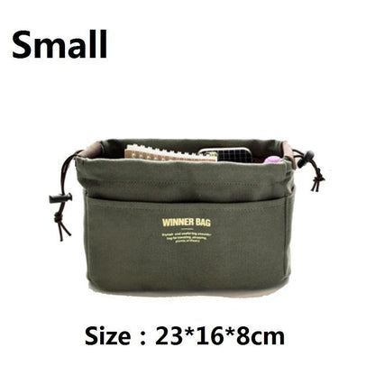 Canvas Organizer Inner Bag Makeup Handbag Lightweight Traveling Storage Purse
