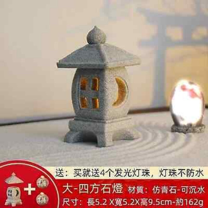 Landscape Fish Tank Micro Japanese Stone Lantern Sand Table Mini Decoration