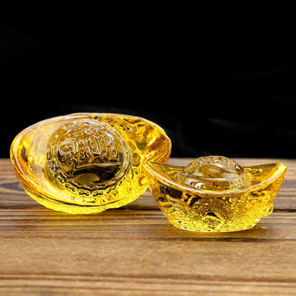 Citrine Yuanbao Carving Chinese Dragon Lucky Mascot Feng Shui Handicrafts Decor