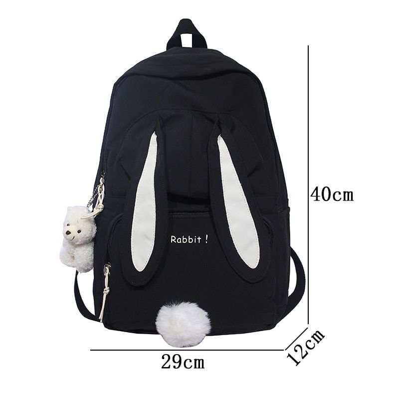 School Backpack Large Capacity Back Pack Nylon Cartoon Schoolbag Pink Blue White