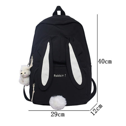School Backpack Large Capacity Back Pack Nylon Cartoon Schoolbag Pink Blue White