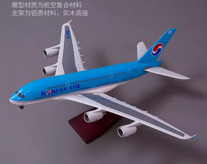 46CM 1:160 KOREAN AIR AIRBUS A380 Passenger Airplane Landing Gear Resin Model