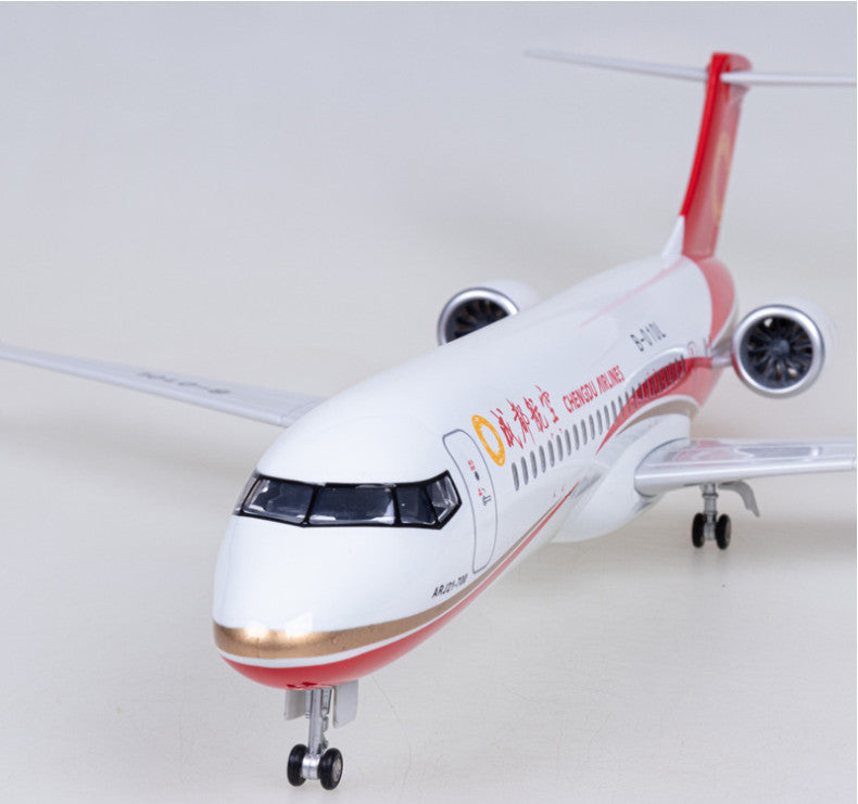 47CM 1:70 CHENGDU AIRLINES ARJ21 Passenger Airplane Landing Gears Resin Model