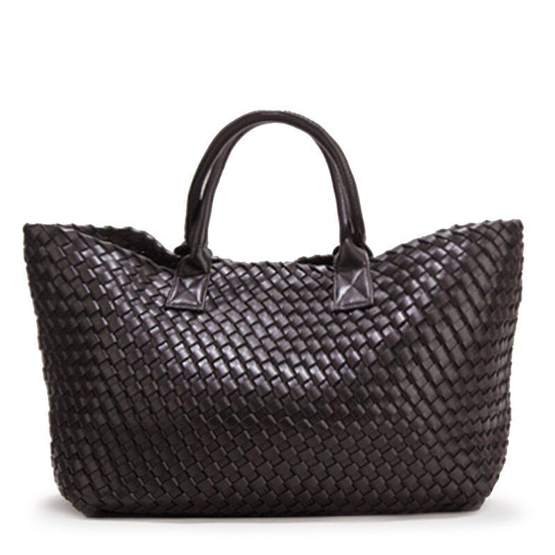 Woven Handbags Fashion Tide Weave Hand Shoulder Large Purse Shopping Basket Bag