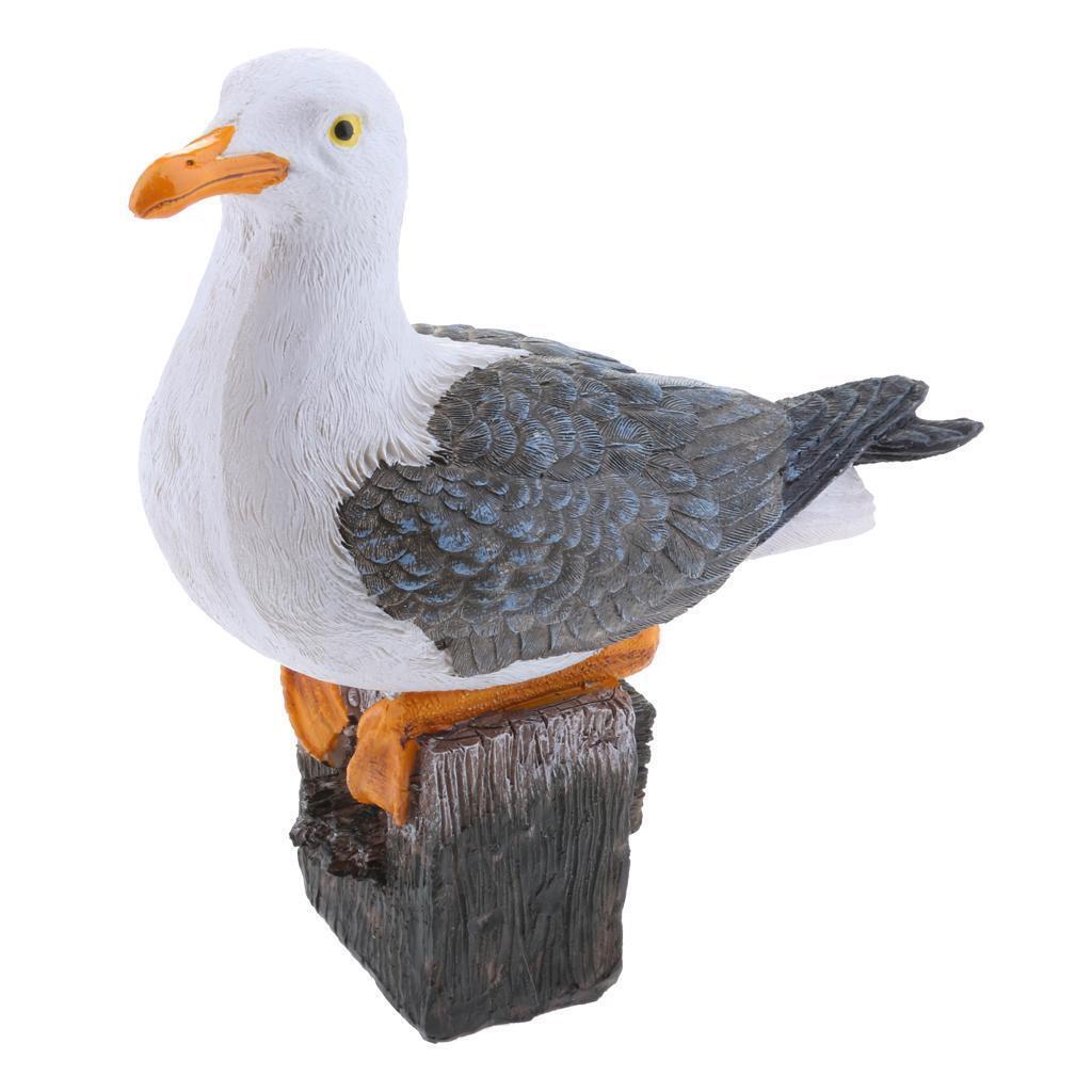 Seagull Statue Outdoor Sculpture Bathroom Nautical Themed Room Ornament Gift
