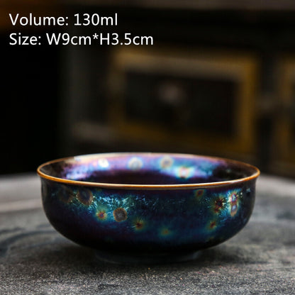 Chinese Unique Tea Cup Kiln Change Porcelain Cup Handmade TianMu Jianzhan