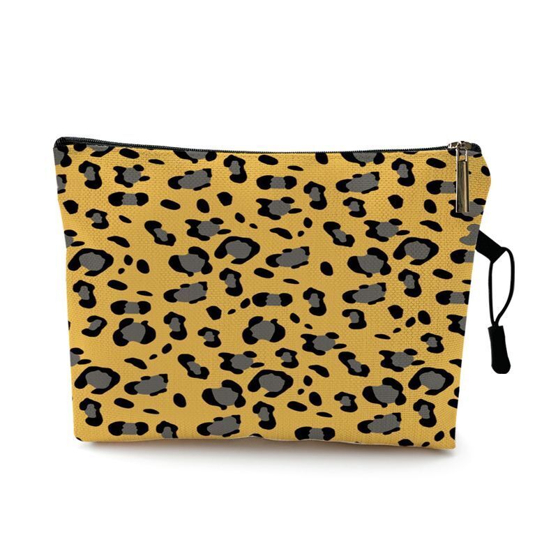 Water Resistant Makeup Bag Zebra Stripe Brown Pink Leopard Print Cosmetic Purse
