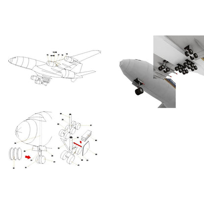 1:100 A380 German Lufthansa Airliner Plane Model Set Aviation Paper Unassembled
