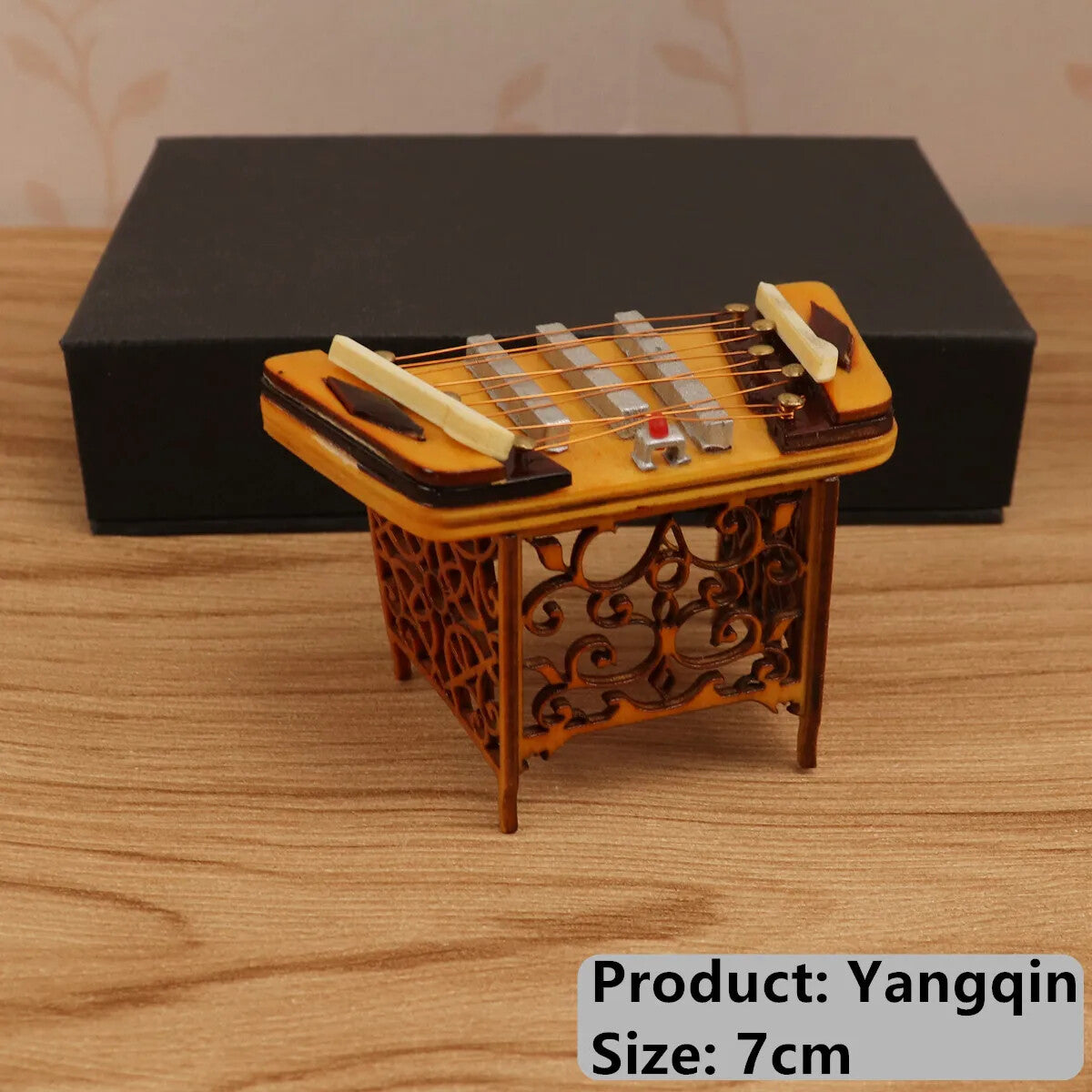 Miniature Guzheng Model Mini Musical Instrument Desktop Ornaments Chinese Gifts