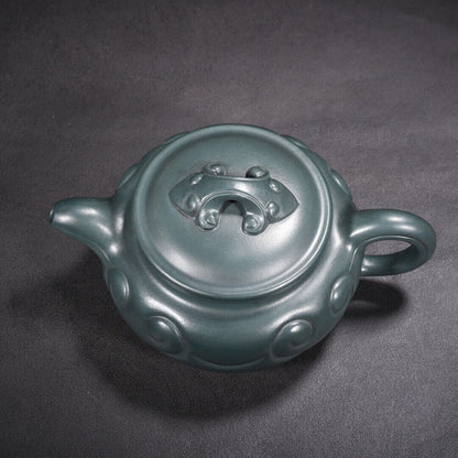 Chinese Yixing Zisha Clay Handmade Exquisite Teapot （仿古如意 底款：顾景洲）