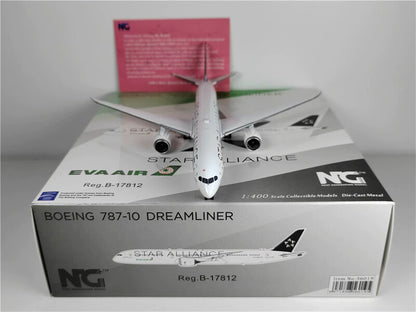 NG Model EVA AIR Star Alliance for Boeing B787-10 B-17812 1/400 Aircraft Model