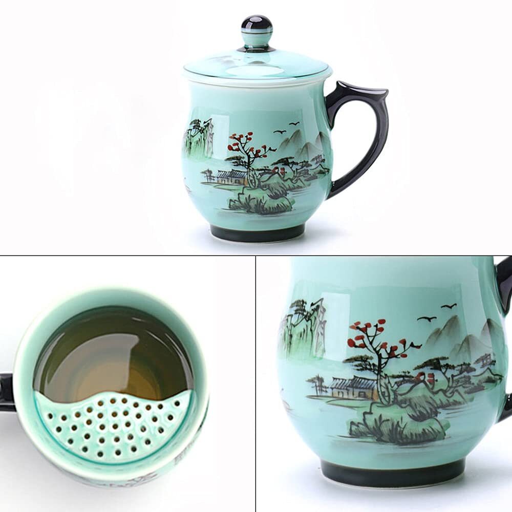 350ml Jingdezhen Ceramic Cup Household Filter Tea Cup Office Cup Kung Fu Tea Set