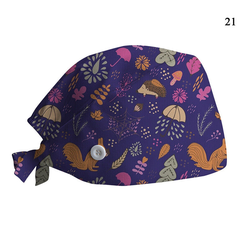 Printed Surgical Cap Adjustable Nurse Cap Baotou Cap Surgical Cap Christmas Hat