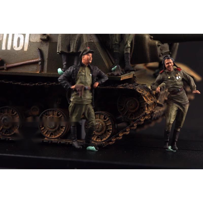 1/72 Soviet Red Army Tank Crew 6pcs Soldier Berlin 1945 Finished Model No Tank